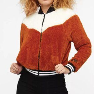 Nike Orange and White Teddy Jacket